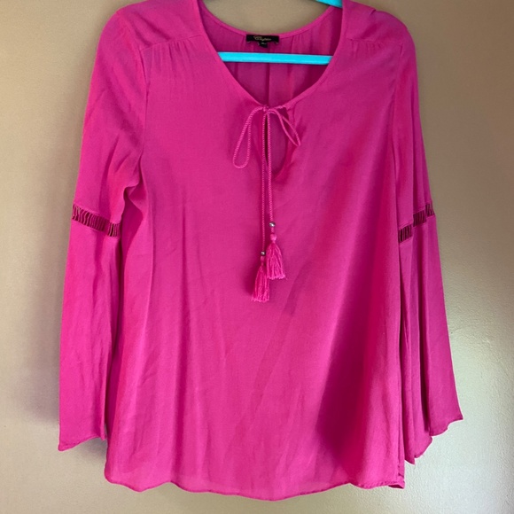 Women's size Medium pink long sleeve top shirt blouse - Picture 4 of 5